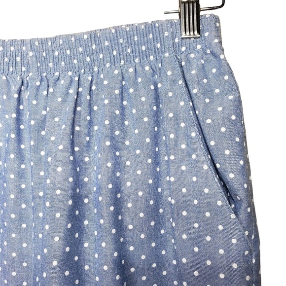 Vintage Chambray Blue Polka Dot Crop Pants - Picture 6 of 6